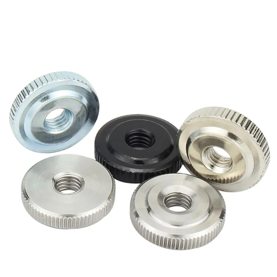 【DX-Market】M3-M10 Black Zinc Plating Flat Knurled Thumb Nut ,China Fastener Manufacturer,B010