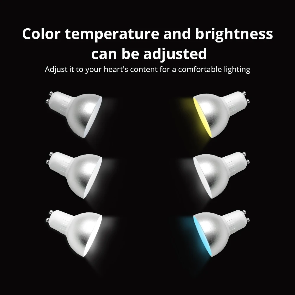 Benexmart Smart Homekit WiFi GU10 Smart LED Light Bulb RGBCW Dimmable Lamp Alexe Siri Voice Control Color Change 5W Spotlighting