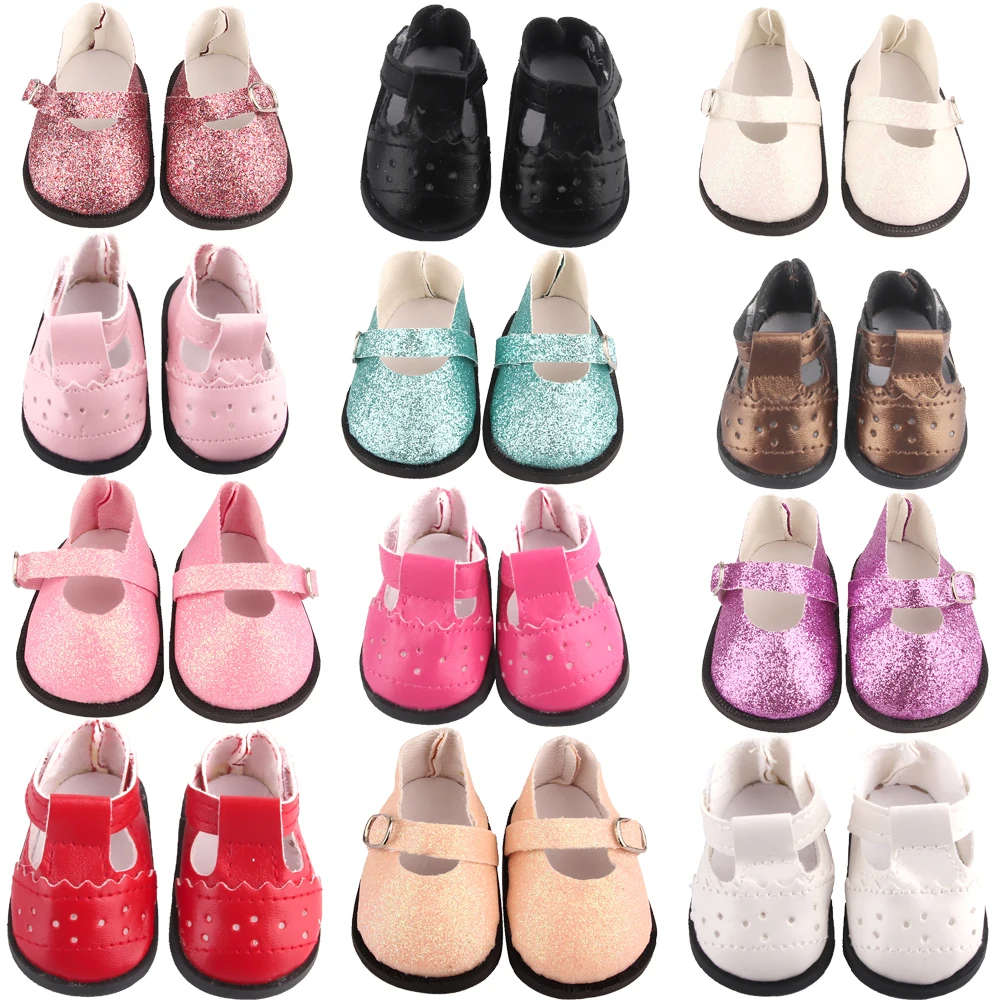 2022 New Style 7cm Doll Shoes For 18 Inch American Doll Hollow Leather Doll Boots Accessories For 43cm Baby New Born Doll Toy