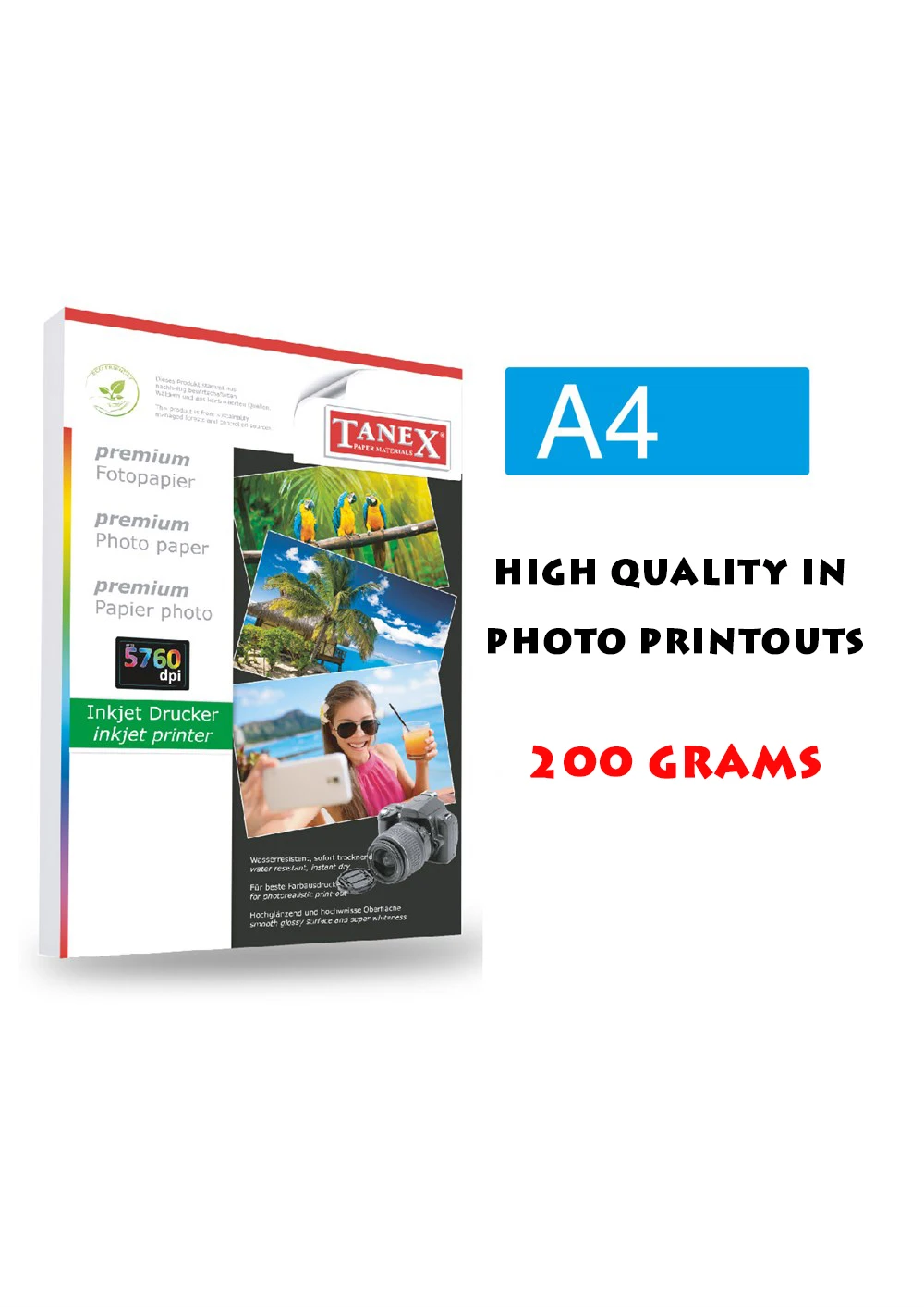 A4 20 sheets of glossy photo paper 150/180/200/240grams with high brightness and high print quality family print photo hobby