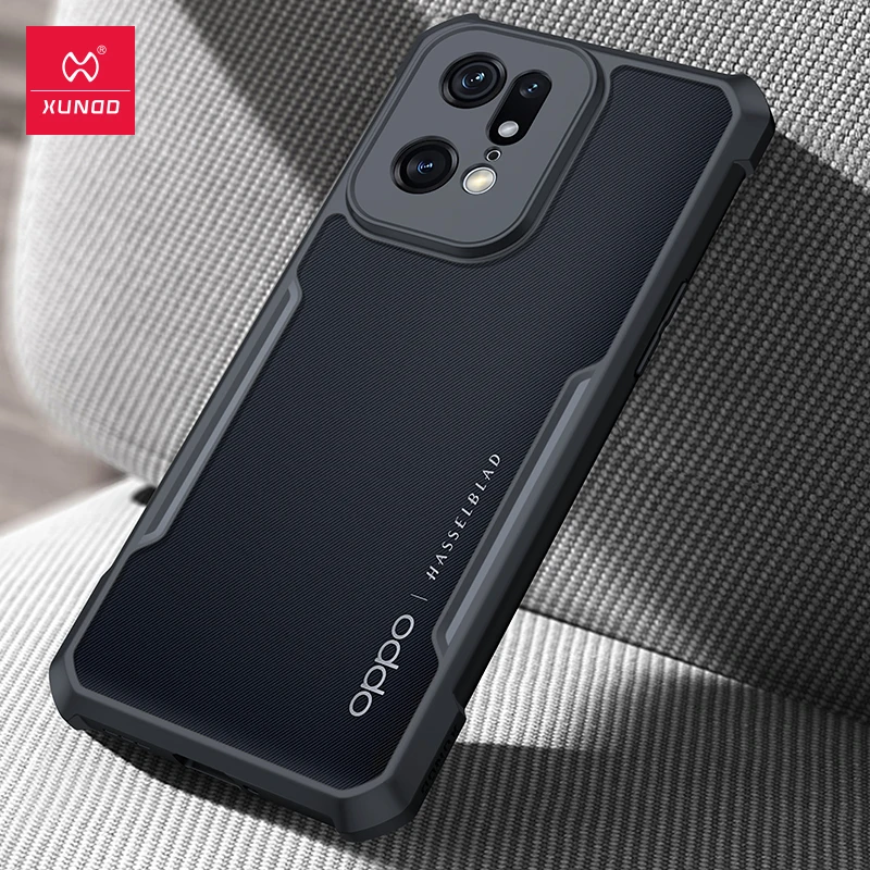 Xundd-Shockproof Case for Find X5 Pro, Protective Transparent Bumper, Luxury Phone Cover for OPPO Find X5 X6 Pro X7 Ultra