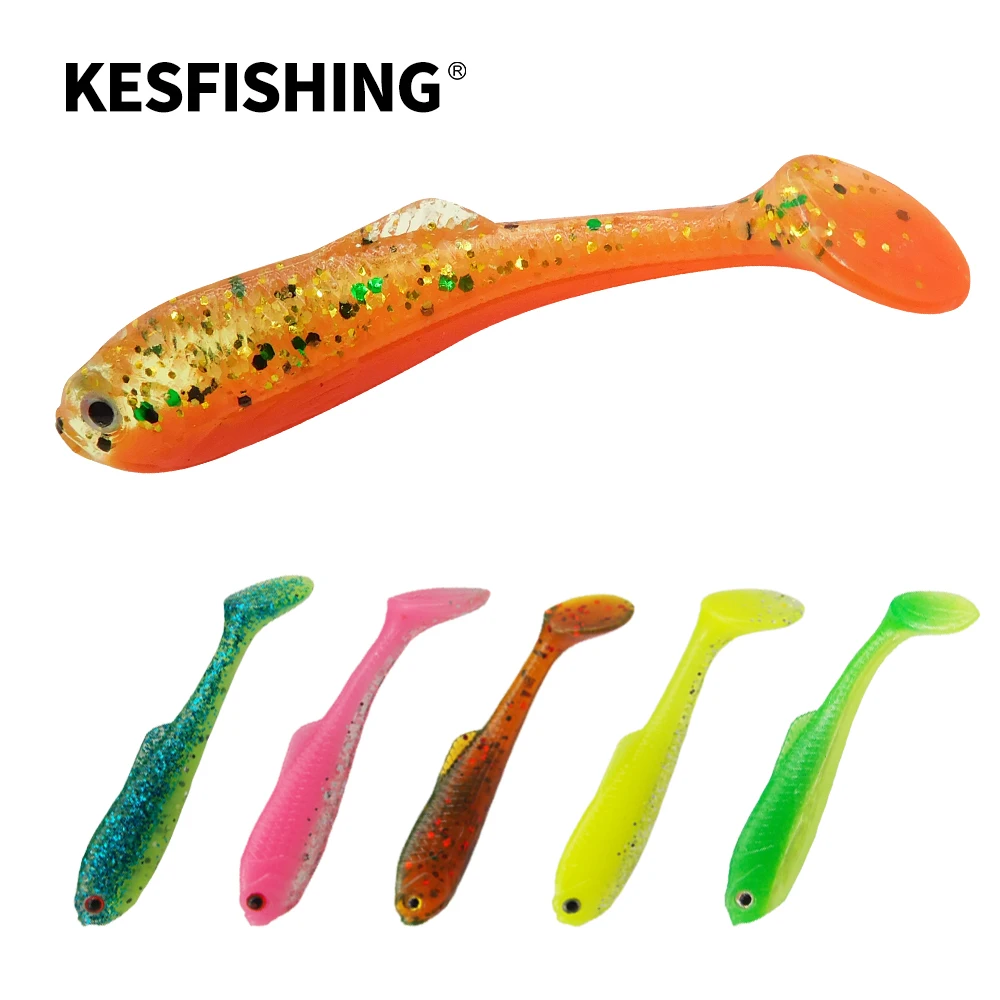 

KESFISHING Rocah Shad 57mm Artificial Silicone Soft Bait Fishing Accessories For Bass Pike Trout with Salts Pesca Fishing Lures