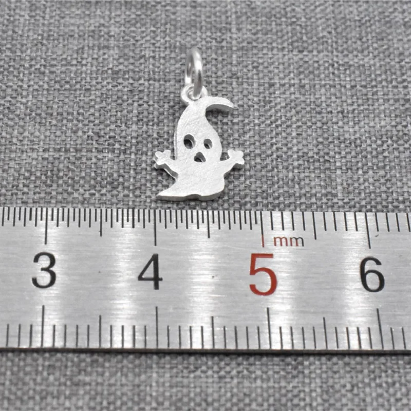 4pcs of 925 Sterling Silver Small Ghost Charms Halloween Nightmare Jack for Necklace Bracelet