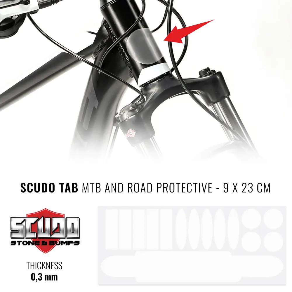 Kit sticker protector bike frame transparent, 9x23 cm, Sp. 0,3mm