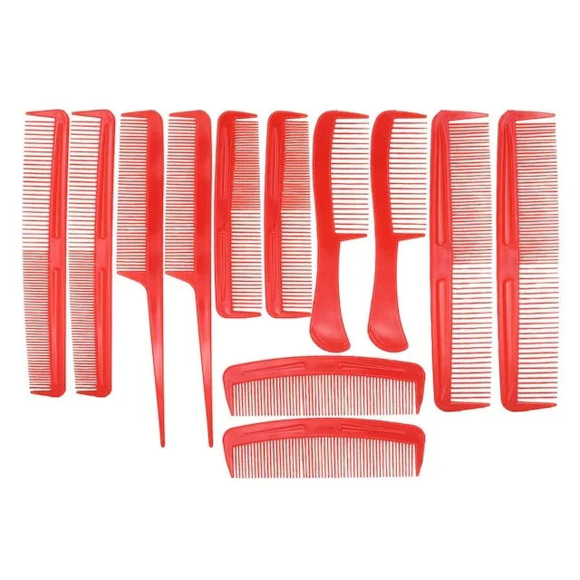 12 Li Comb Plastic Comb Set (Red) 431614166