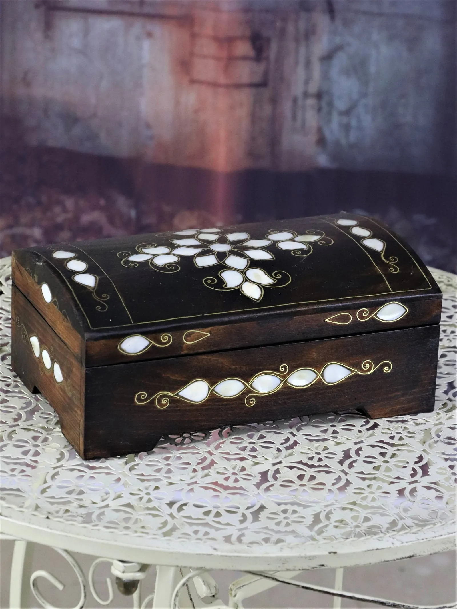 Sro Design Wooden Pearl Engraved Jewelery Jewelry Box Authentic Elegant Stylish Special Hand Made Unique House