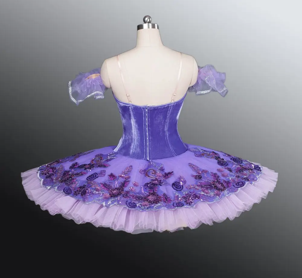 Professional Ballet Tutus Girls Pancake Swan Dress Classical Performance Ballerina Costume ballet dress  purple lilac