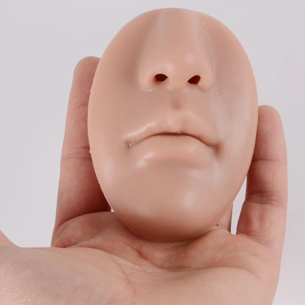 1PC Soft Silicone Flexible Face Model For Piercing Practice Human Mouth Model Simulation For Jewelry Display Teaching Tool