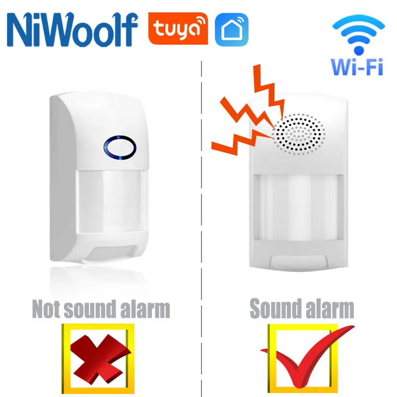 Tuya WiFi Motion Sensor 25kg Pet Immune Infrared PIR Body Detector APP Message Push Smart Home Security Alarm System