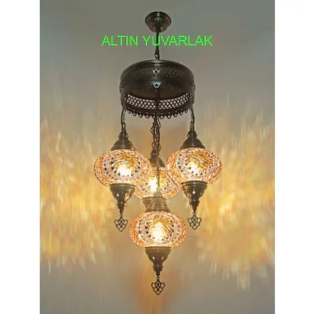 Mosaic chandelier 4. Custom Turkish 4 ball mosaic floor lamp, mosaic Turkish lamp, mosaic chandelier, Turkish floor lamp