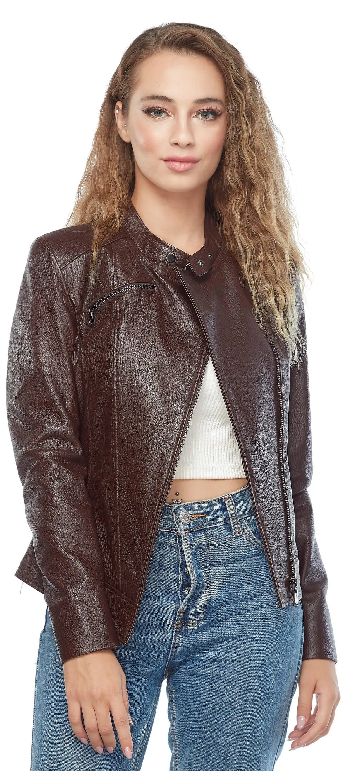 Genuine Leather Women 'S Jacket Coat Sheep Lamb Sheepskin Autumn Winter 2022 Thin Large Size Vintage Biker Francesca Coffee