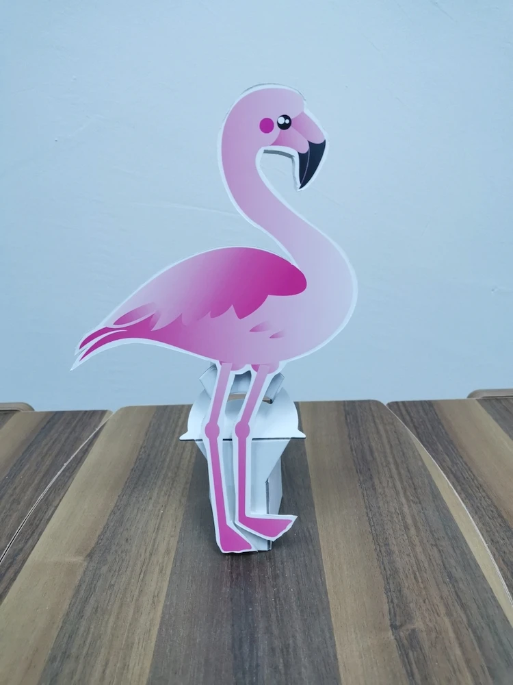 Pink Flamingo Foam-board Cutout Standee with Cardboard Stand, Kids Birthday Decoration, Hawaii Flamingo Concept Party Supplies