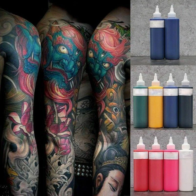 1 flasche Tattoo Tinte Kit 250ml 8 unzen 330g Pigment kit für Futter und Schattierung Sicher Und Einfach zu Verwenden, lange Dauer, Reine Farbe