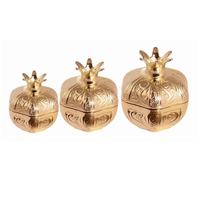 

Pomegranate Miniature Turkish Deligt Sugar Sugar Bowl Vintage Antique Style Unique Home Decor Gift Kitchen 3 Pieces Set