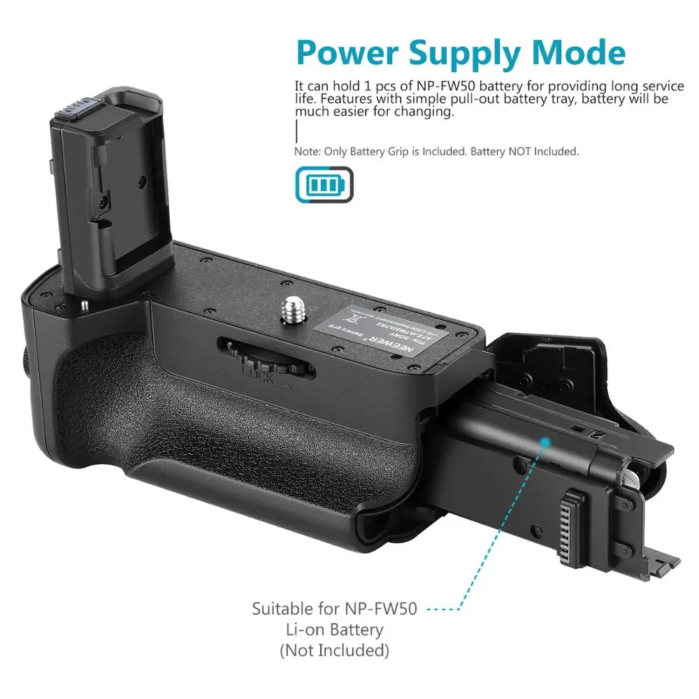 Neewer Vertical Battery Grip Handle For Sony VG-C2EM Works with NP-FW50 Battery for Sony A7 II A7S II and A7R II Cameras Cage