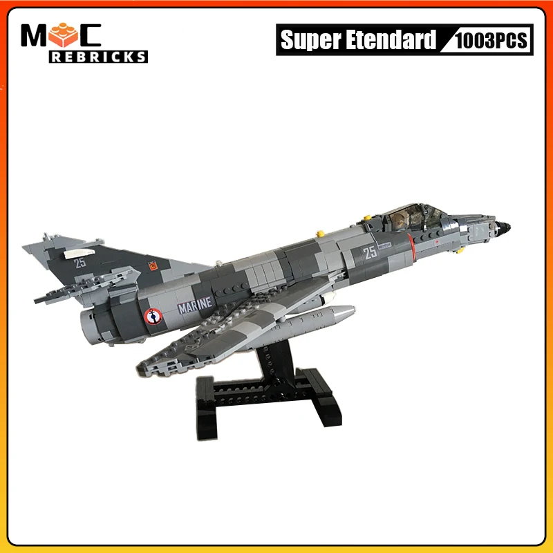 

WW2 Военные Франция ВВС Dassault Super Etendard Fighter Строительные блоки Военно-морской боевой самолет Кирпичи Коллекционные наборы игрушек