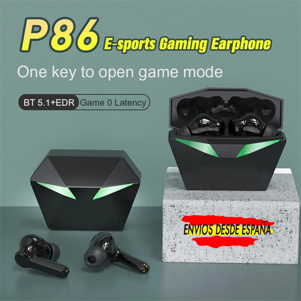 P86 TWS Bluetooth headset, Gaming, Game, 5.0, touch, with microphone, Popular touch control function, Compatible with song switch, phone calls and call voice assistant.