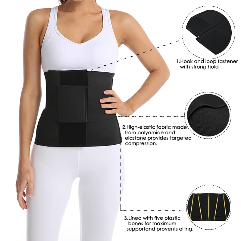 High Elasticity Women Fitness Lose Weight Compression Double Waist Trainer Fat Tummy Control Waist Trimmer Back Support Belt Gym