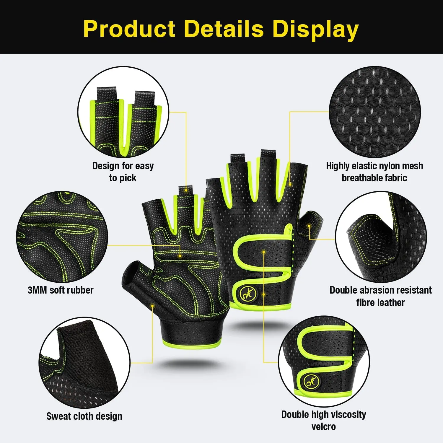 MOREOK Gym Gloves Breathable Anti-slip Strength Training Exercise Workout Fitness Weight Lifting Gloves for Pull Up Powerlifting