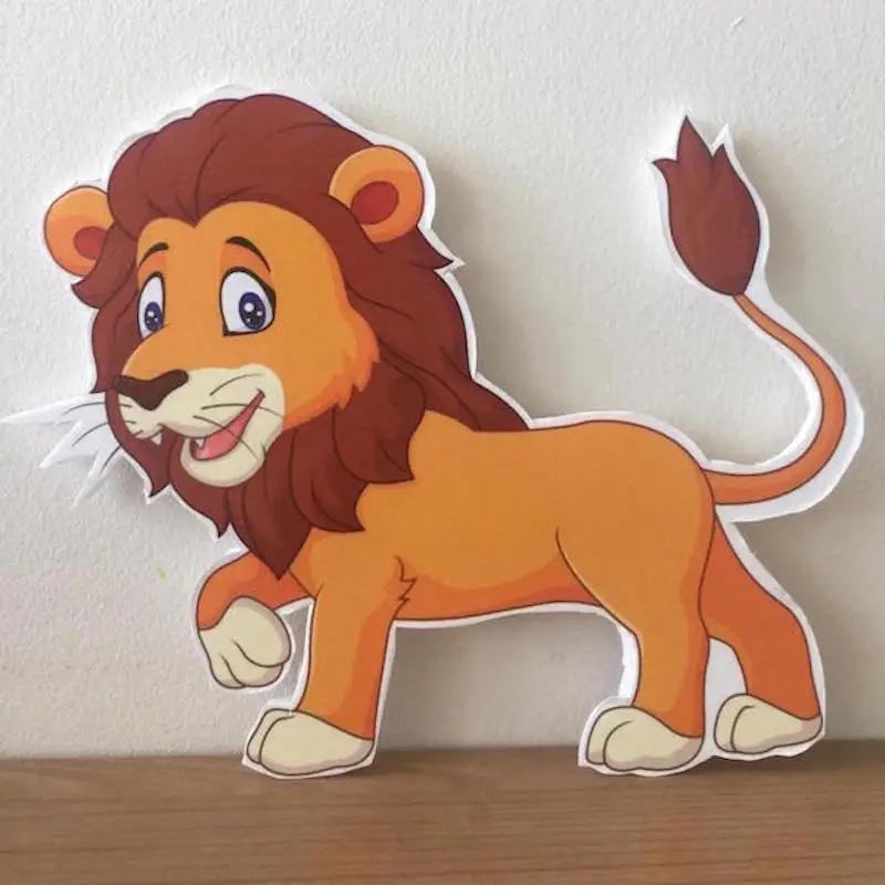 Lion Foam-board Cutout Standee with Cardboard Stand, Birthday Party Decoration, Kids Safari Animal Party Supplies Farm Concept