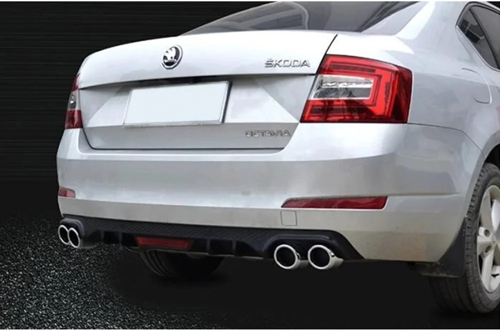 Skoda Octavia Sedan Model Diffuser Car Accessory unıversal compatible Fake Exhaust Rear Bumper attachment Flexible Durable