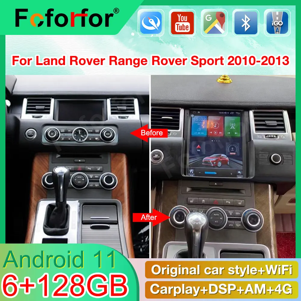 Android 11 For Land Rover Range Sport L320 RHD 2009~2013 Car GPS Navigation Headunit Multimedia Player Auto Radio Tape Recorder