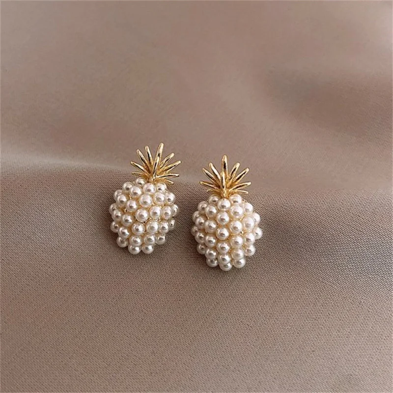 New French Retro Crystal Pearl Stud Earrings For Women Exquisite Bee Small Earrings Fashion Jewelry Gift Mujer Boucle D\'oreille