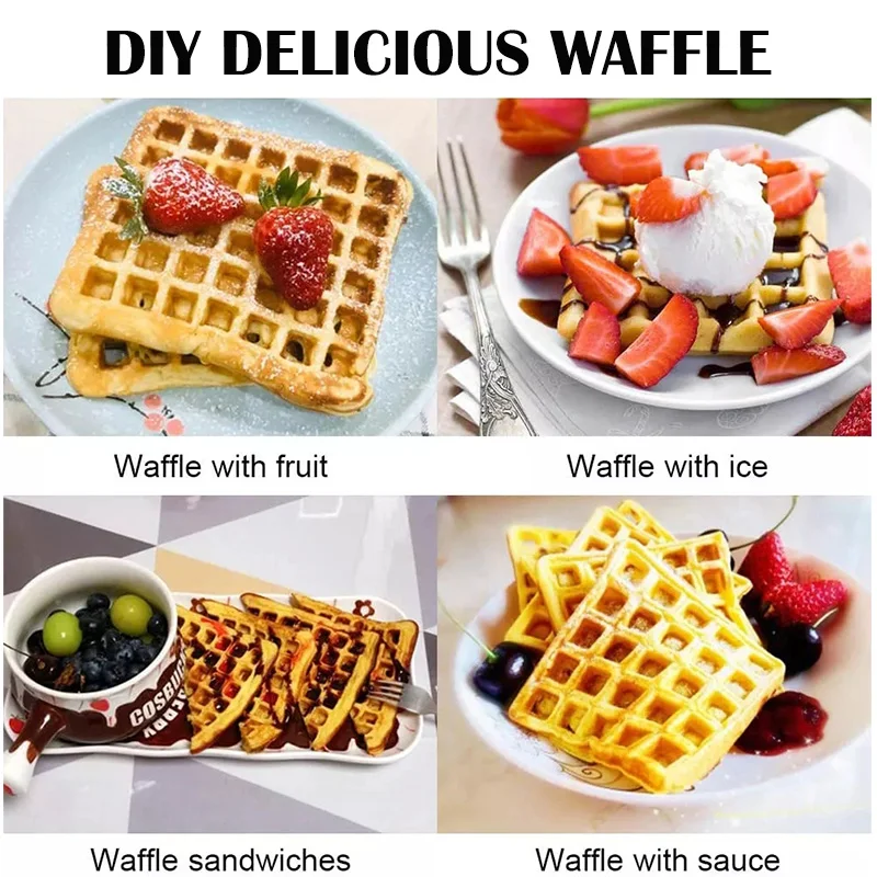 Waffle Pan Iron Nonstick Waffle Maker Pan Gas Stove Top Waffle Skillet Pancake for Sandwich Toaster Breakfast Frying Pan