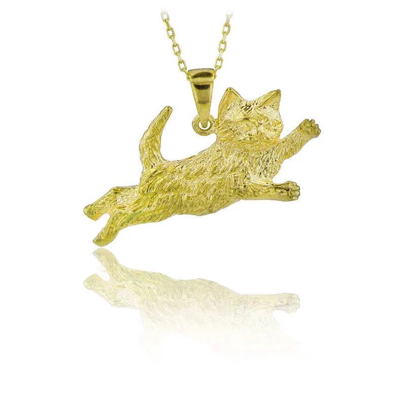 Cute Cat Necklace 925 Sterling Silver