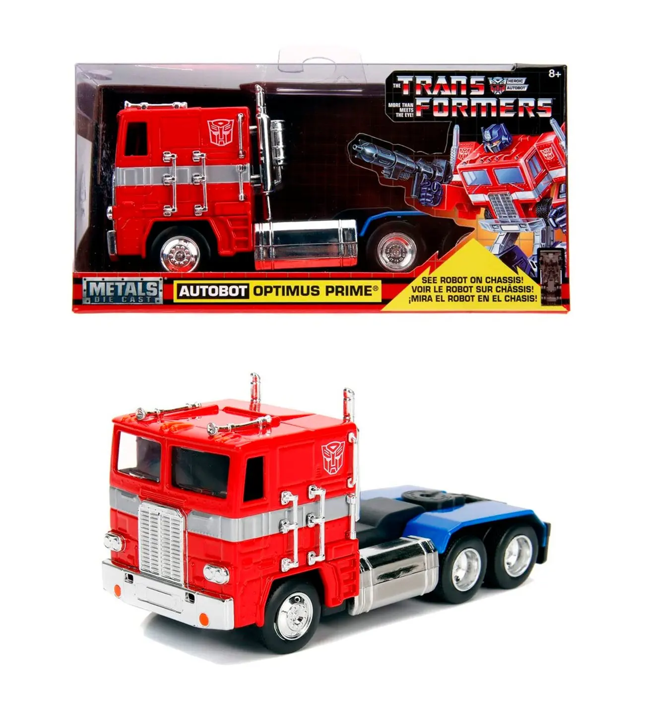 Transformers Autobot Optimus Prime T1 / G1 Diecast Modell Auto Maßstab 1:32 mit Original Box NonTransformation