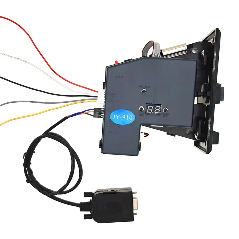 JY-910 Saída de pulso RS232 1-10 tipo de moedas Multi aceitador de moedas para seletor de moedas de PC para interface COM USB