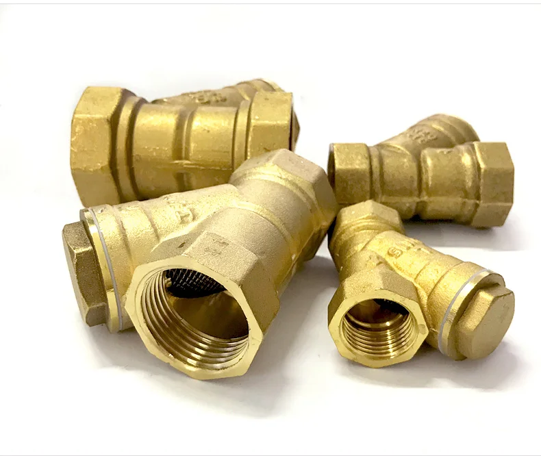 1/2" 3/4" 1" 2" 3" 4" Y-förmiger Inline-Mesh-Siebfilter mit Innengewinde, Messingfilterventil, Y-förmiger Messingsiebfilterventil – Detail 2