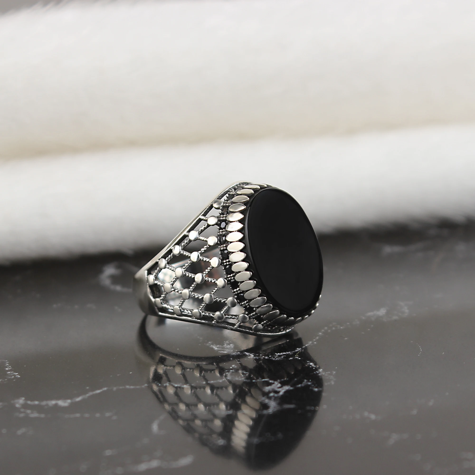 925 Sterling Silver Ring for Men Onyx Stone Jewelry Fashion Vintage Gift Onyx Aqeq Mens Rings All Size