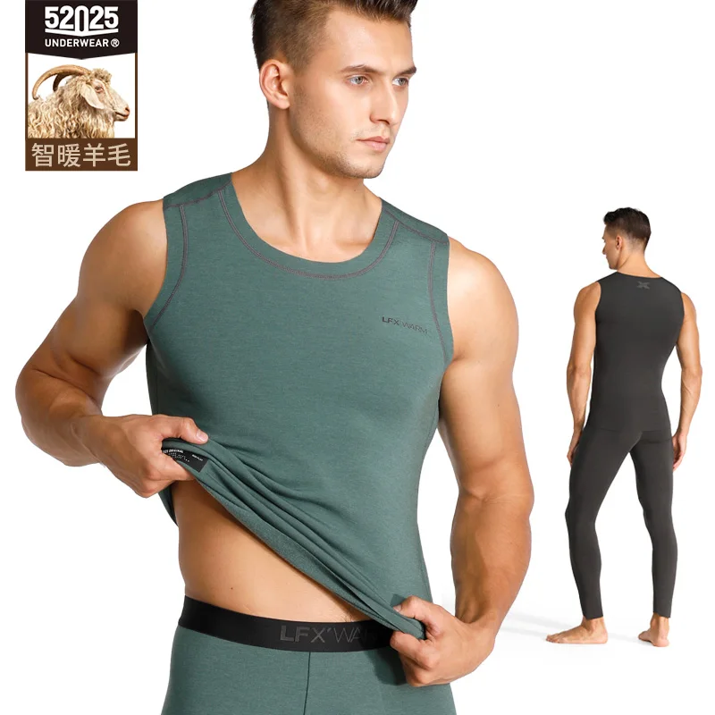 52025 Thermal Vest with Merino Wool Sleeveless Top Seamless Fleece-lined Soft Light Comfortable Warm Thermal Undershirt