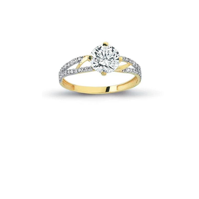 14K Solid Gold Elegant Solitaire Engagement Wedding Ring