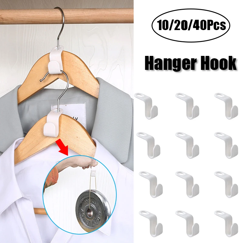 

10/20/40Pcs Household Mini Clothes Hanger Hook for Closet Wardrobe Connection Hook Clothes Organzier Hook Stackable Hook