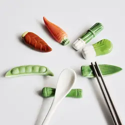New Creative Fashion Kitchen Tableware Diverse Cute Vegetable Shape Ceramic Chopsticks Holders Practical Chopsticks Holder Stand
