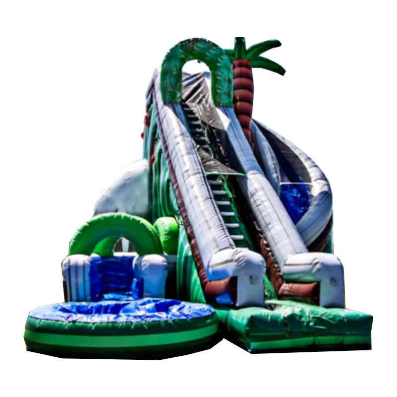 Giant Inflatable Slide With Pool Jungle Theme Inflatable Water Slide Commercial PVC Mesh Cloth Bounce House Castle