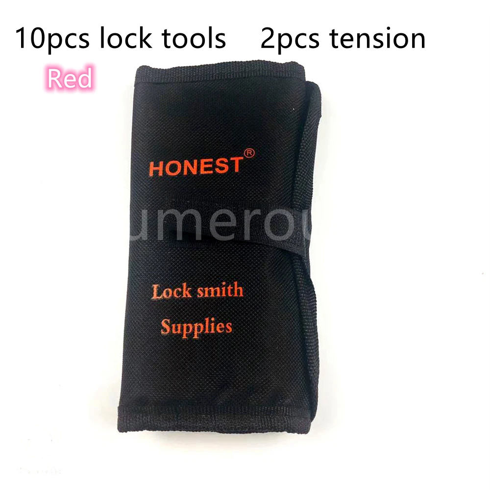 High Locksmith Tools Honest RED Lock Tool Set with RED Handle Quality Professional Tension Wrench Pick Tool /lot