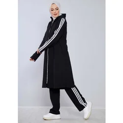 Vêtements musulmans imbibés de piste pour femmes, ensembles musulmans, grande taille, robe turque pour femmes, vêtement d'automne, hijab, tajine marocain long