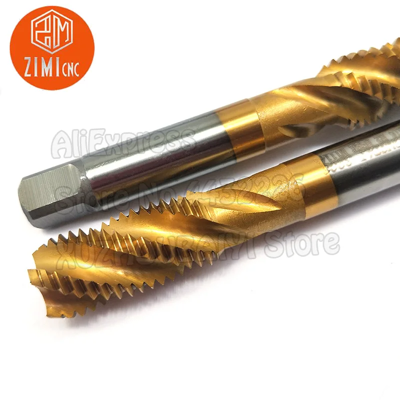 Tap Drill Thread Tapping M16*2 Titanium-plated Spiral Tap Processing Stainless Steel 1.5mm Threading Tool HSS Thread Tap Screw