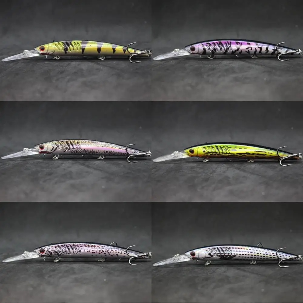 wLure Minnow Fishing Lure  14g 14cm Gill Slots Add More Water Weight in Head for Jerking Long Lip for Deep Diving Ability M650