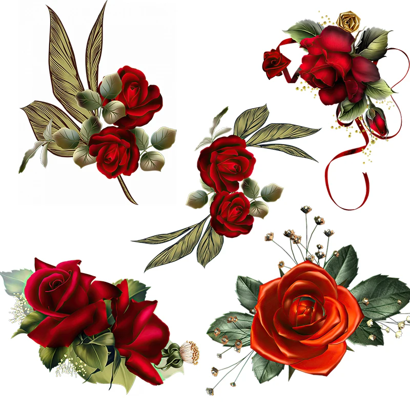 Three Ratels QCF181 Exquisite red rose bouquethome decorative wall sticker toilet Decal