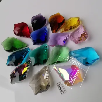 Camal 5 STKS 38mm Kleurrijke Esdoornblad K9 Kristallen Glazen Prisma Hanger SunCatcher Lamp Verlichting Kroonluchter Onderdelen Opknoping Home Decor