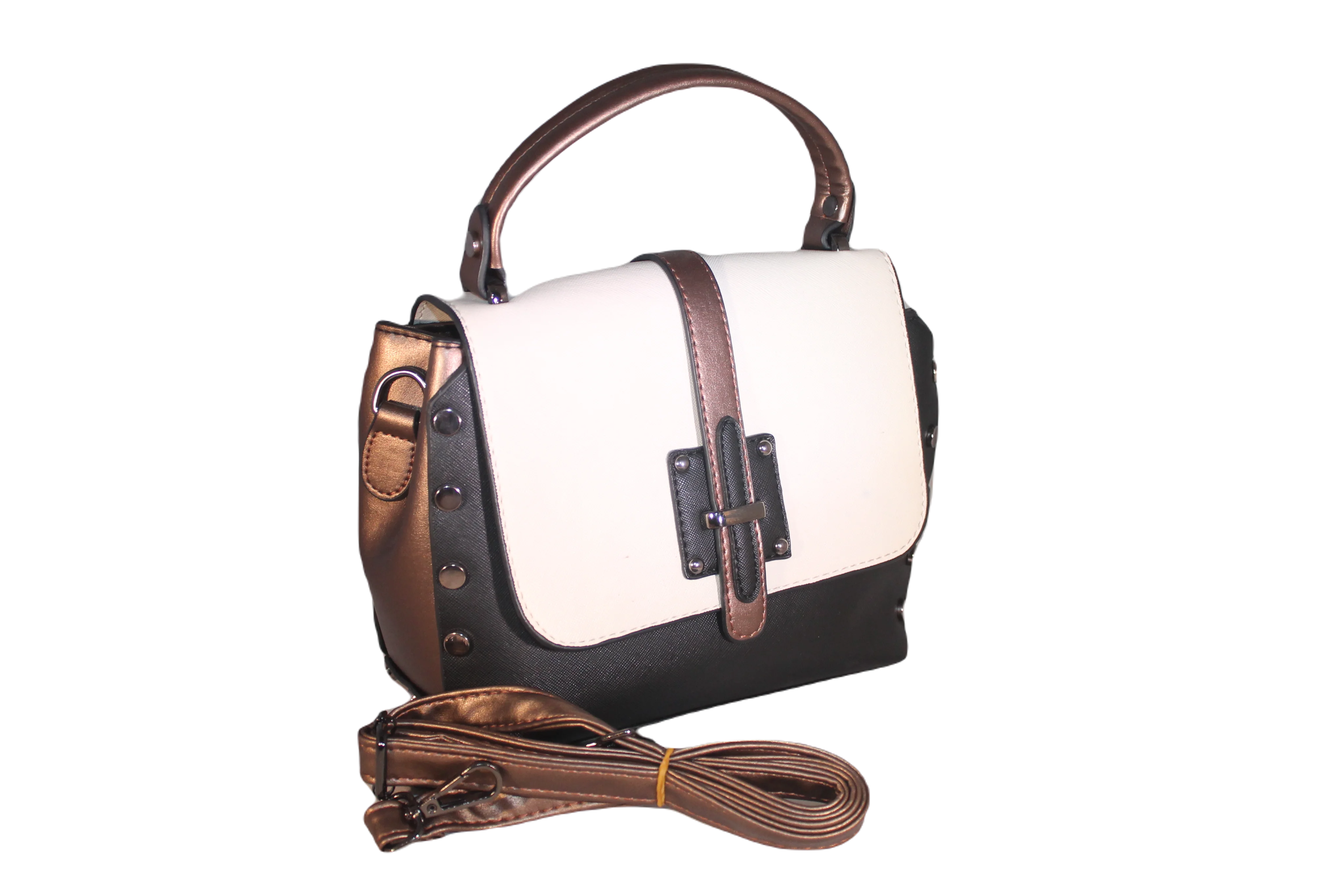 WOMEN FASHION ELEGANT HANDBAG WITH SHOULDER STRAP CASUAL DAILY WEAR WITH INSIDE ZIPPER AND OUTSIDE BUTTON