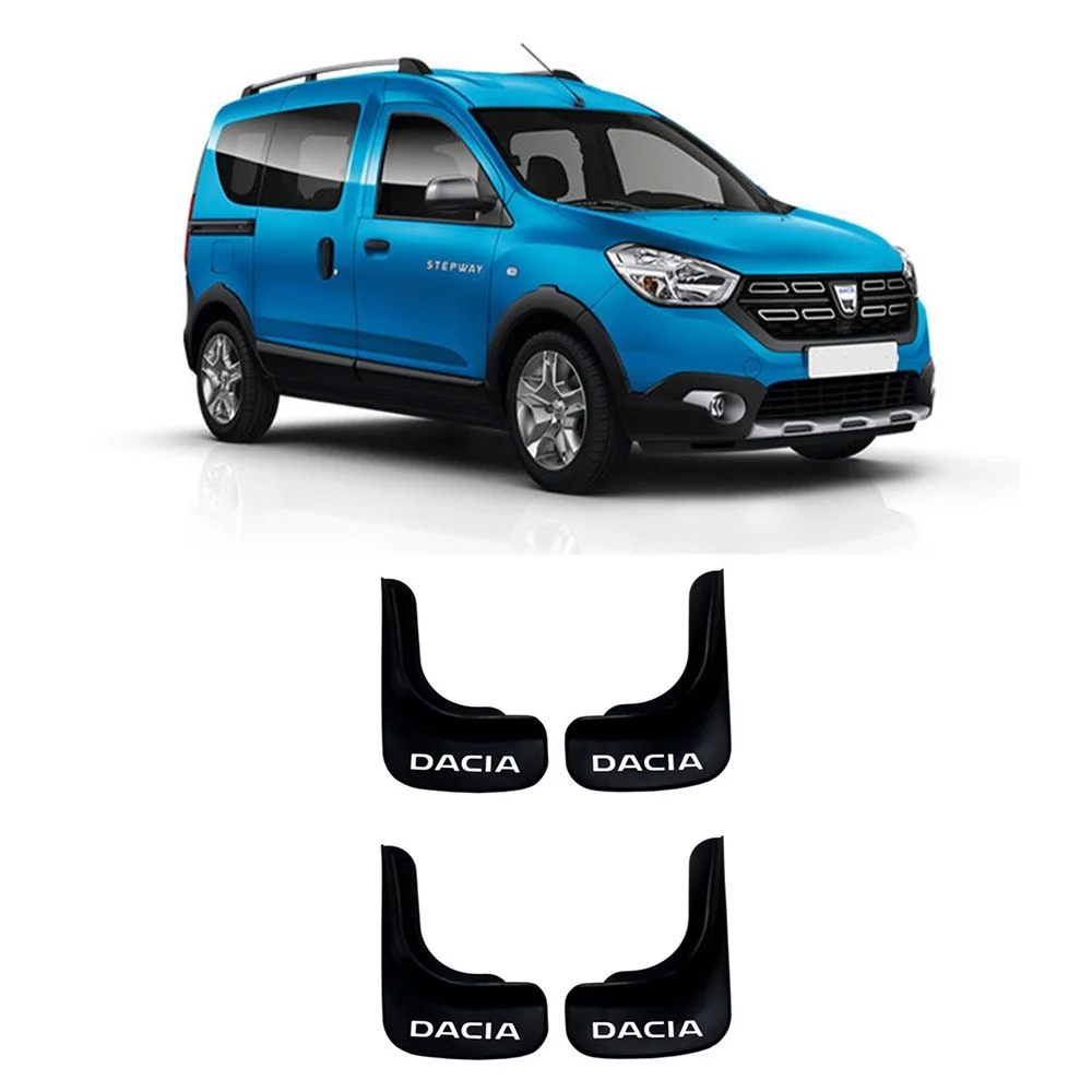 For Dacia Dokker Car Mudguards 4 Pcs . Flexible Plastic Mudflaps Fender A+ Quality Automotive Accessory Tuning