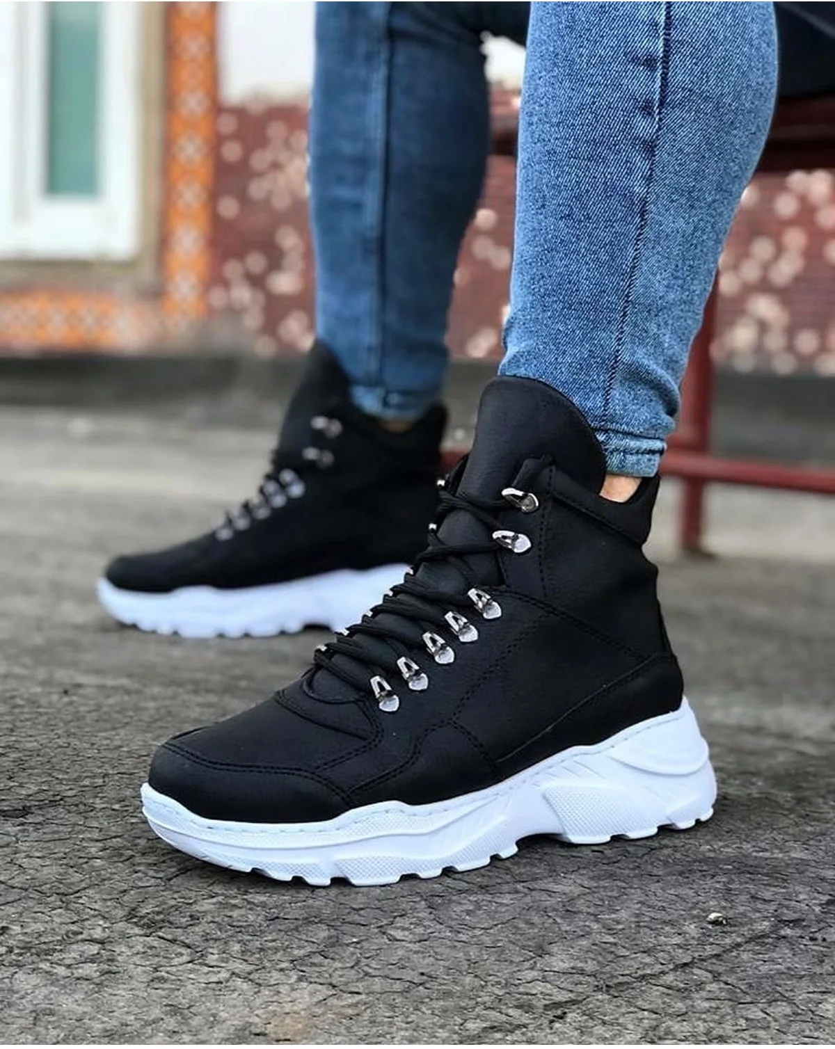 Men's Fashion boots high sole boots Sport boots Trend men Casual Shoes Non-slip Male Shoes Non-leather Men's Boots