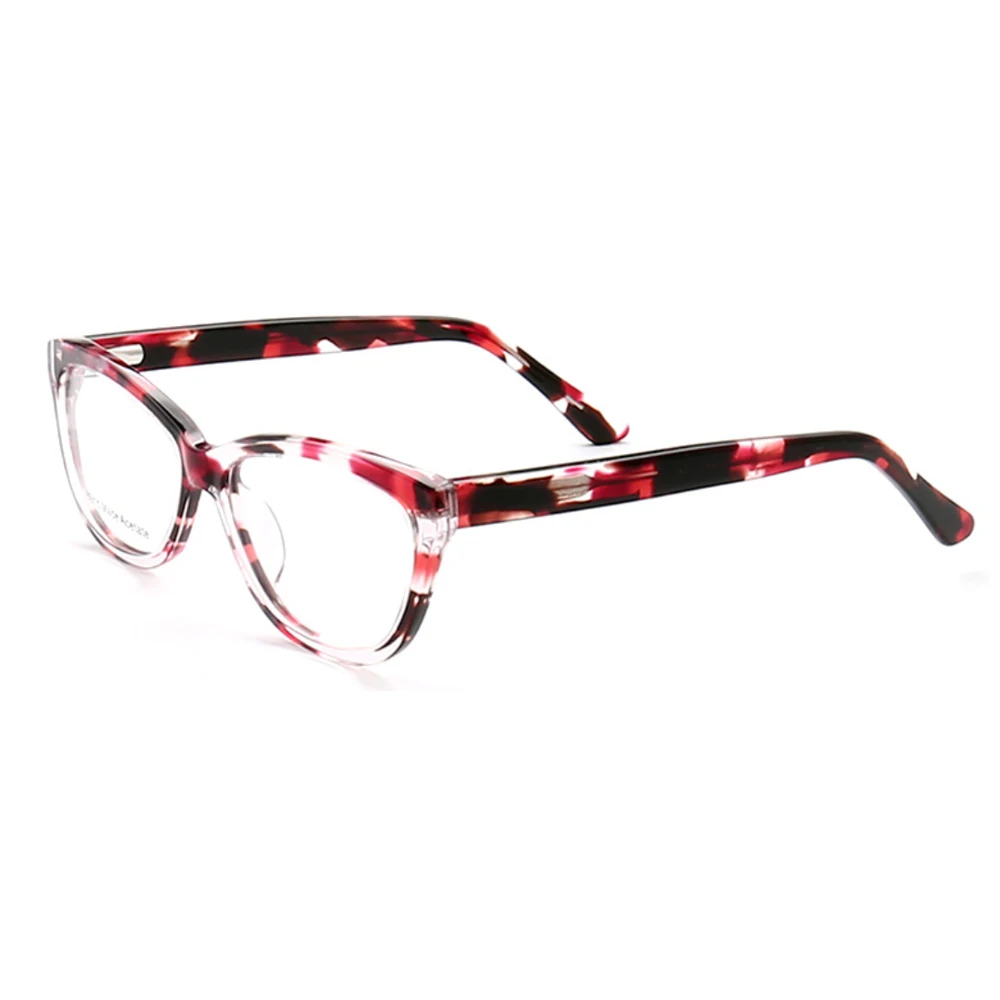 Women Round Tortoise Eyeglasses Frames for Women Cat Eye Glasses Frames Leopard Print Pattern Fashion Retro Red Blue Rx Eyeglass
