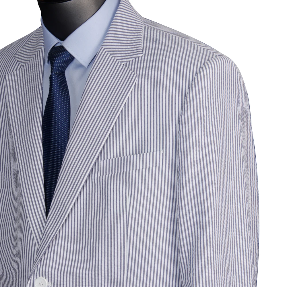 Fashion Design Summer Seersucker Suits Custom Made Suits Light Weight Breathable Seersucker Cotton Suit Tailor Made Suits Men