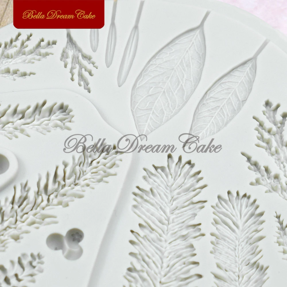 Leaf Foliage Design Silicone Mold DIY Fondant Chocolate Mould Clay Model Cake Decorating Tools Kitchen Baking Accessories